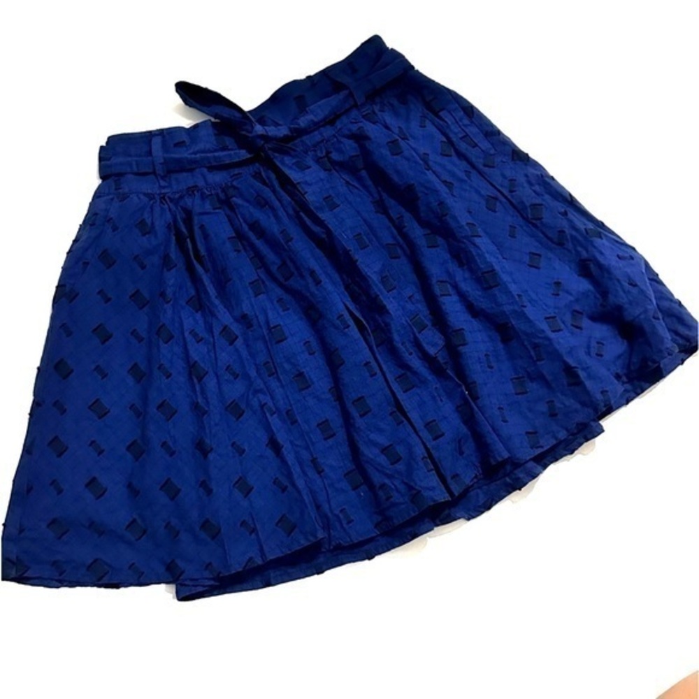 Tulle by Anthropology Blue Print Cotton Skirt